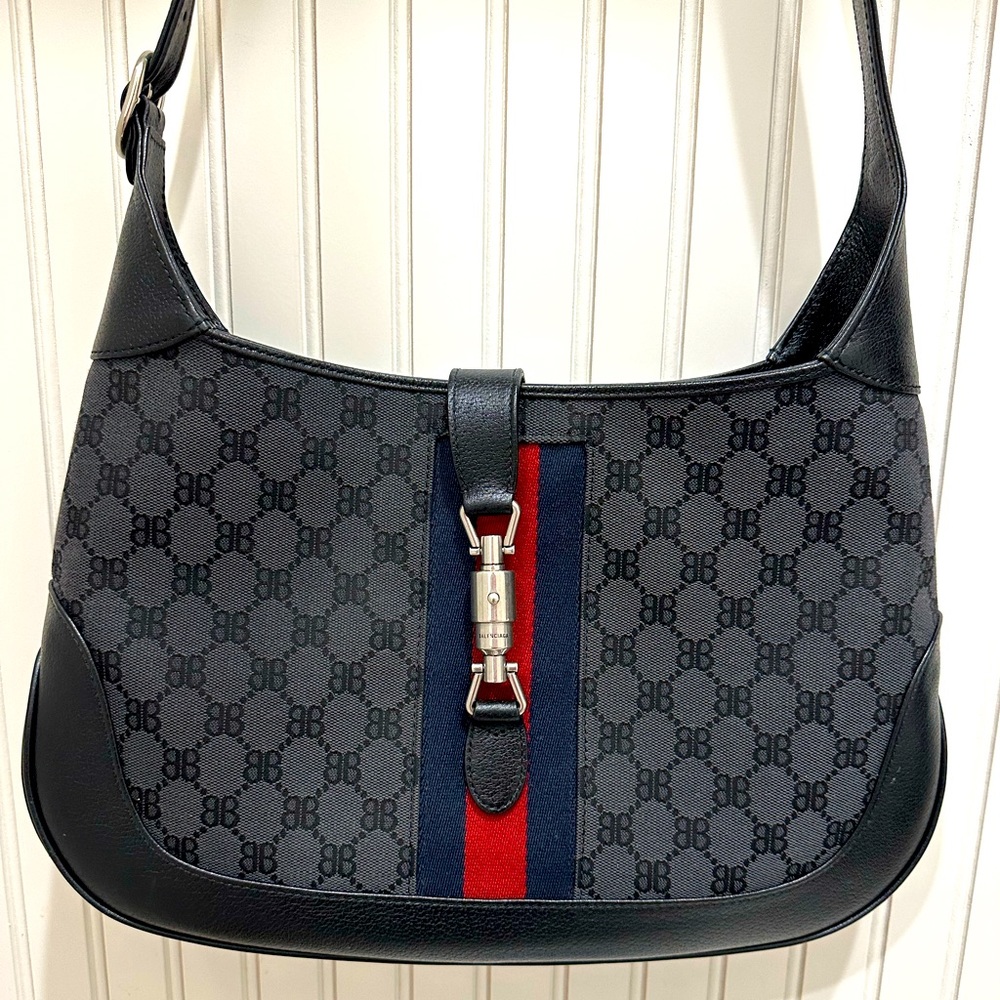 balenciaga x gucci the hacker project medium hobo canvas black